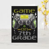 Game On 7th Grade Back To School For Kids Girls Bo カード (黄色い花)