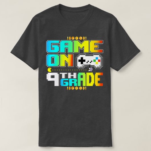 Game On 9th Grade Gaming Video Back To School Boy Tシャツ (デザイン正面)