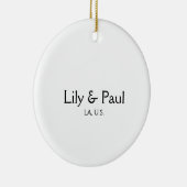 Game on add couple name wedding party place city g セラミックオーナメント (右)