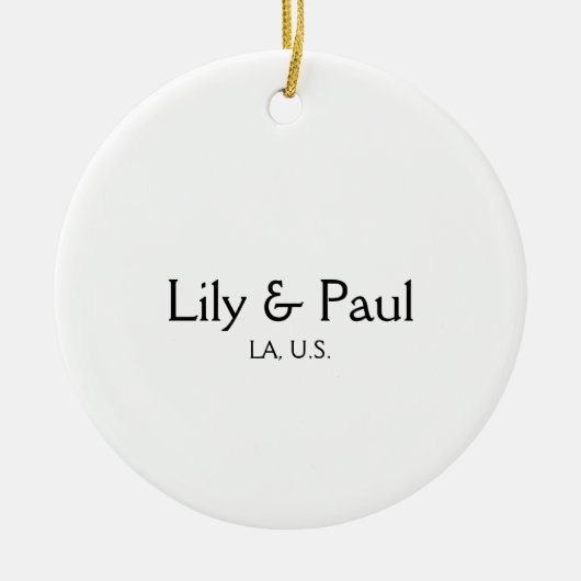 Game on add couple name wedding party place city g セラミックオーナメント (正面)
