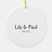 Game on add couple name wedding party place city g セラミックオーナメント (裏面)