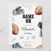 Game On Football Birthday Party Invitation 招待状 (正面)
