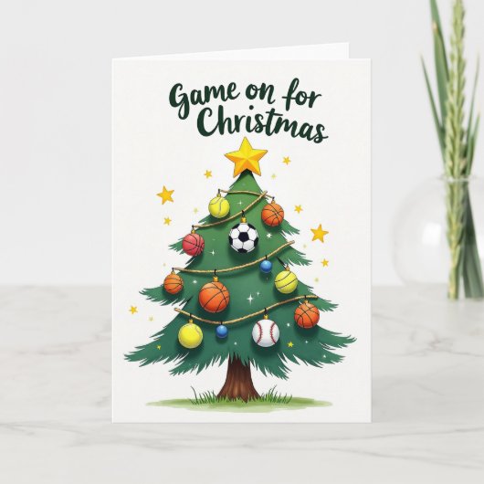Game On for Christmas Holiday Card カード (正面)