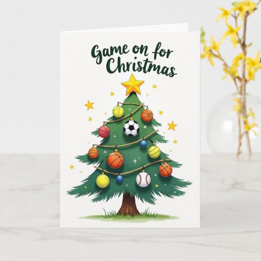Game On for Christmas Holiday Card カード (黄色い花)