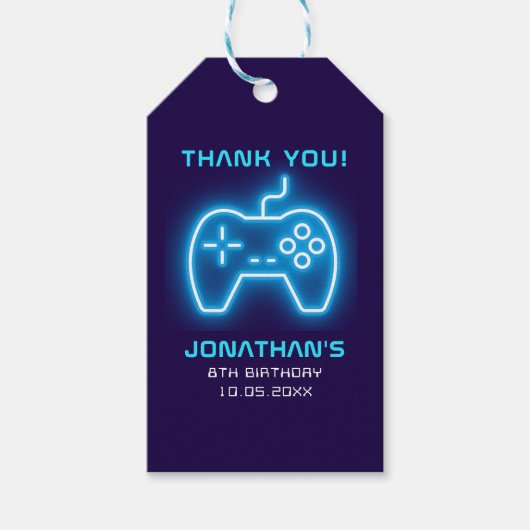 Game on, Fun Birthday Boy  ギフトタグ (正面)