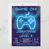 Game on Fun Birthday Boy  招待状 (正面)