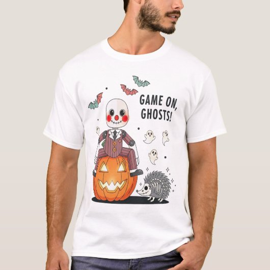 Game on Ghosts Halloween Tシャツ (正面)