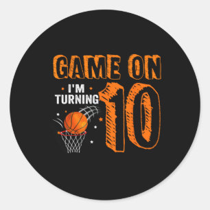Game On I's Turning 10 Basketball 10誕生日B ラウンドシール