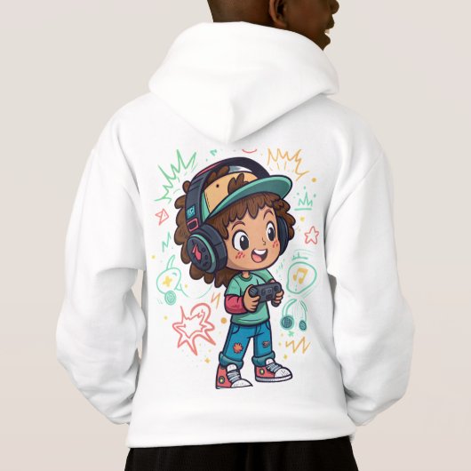 Game On Kid T-Shirt Design – Fun Pop Art Style  (裏面)