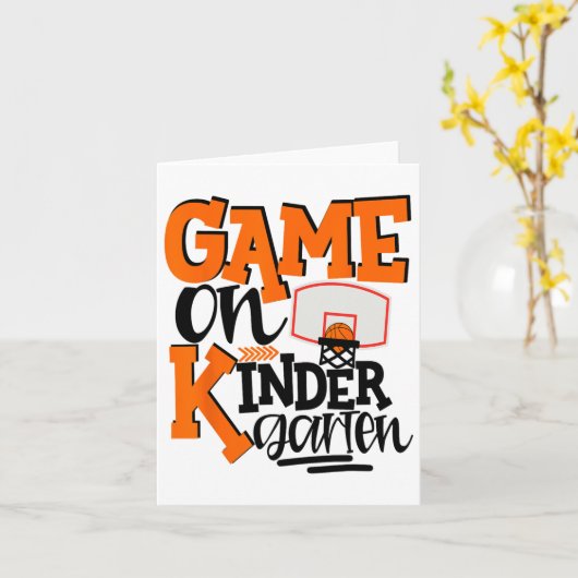 Game On Kindergarten Fun Sketll School  カード (黄色い花)