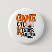 Game On Kindergarten Fun Sketll School  缶バッジ (正面)