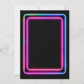 Game On Neonビデオゲームボーイ誕生日パーティー 招待状 (裏面)