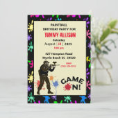 Game On Paintball Birthday Party招待 招待状 (スタンド正面)