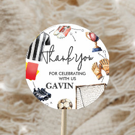 Game On Soccer Birthday ラウンドシール