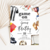 Game On Soccer Birthday 招待状