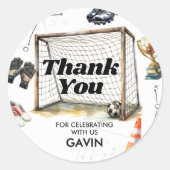 Game On Soccer Birthday Party ラウンドシール (正面)