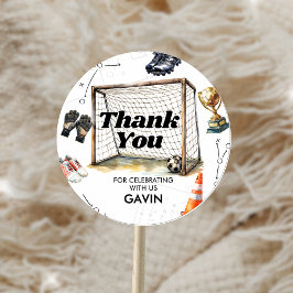 Game On Soccer Birthday Party ラウンドシール