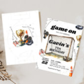 Game On Soccer Birthday Party 招待状