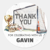 Game On Soccer Boy Birthday ラウンドシール (正面)