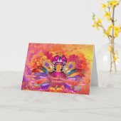 Game On Turkeys Greeting Card カード (黄色い花)