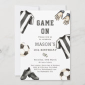 Game One football Sports Theme Soccer Birthday 招待状 (正面)