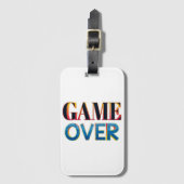 「GAME OVER」と書かれた白い荷物タグ ラゲッジタグ (正面縦)