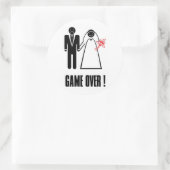 GAME OVER 結婚'sステッカー ラウンドシール (バッグ)