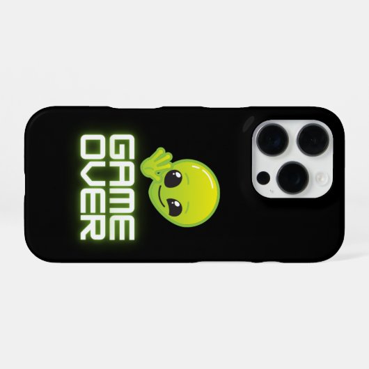 Game Over Alien – Gamer Vibe iPhoneケース (裏面横)