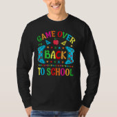 Game Over Back To School Video Game Leveled Up Boy Tシャツ (正面)
