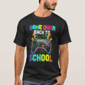 Game Over Back To School Video Game Leveled Up Boy Tシャツ (正面)
