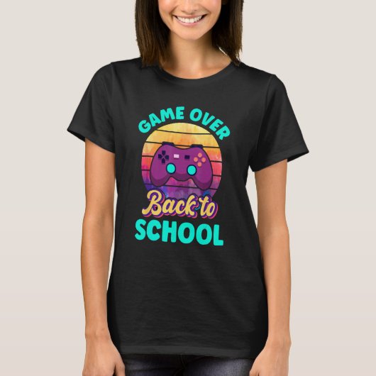 Game Over Back To School Video Game Leveled Up Boy Tシャツ (正面)