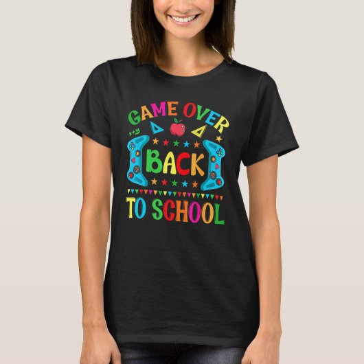 Game Over Back To School Video Game Leveled Up Boy Tシャツ (正面)