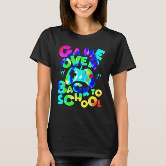 Game Over Back To School Video Game Leveled Up Boy Tシャツ (正面)