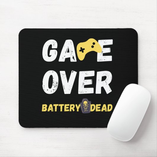 Game Over Battery Dead Funny Gamer Design マウスパッド (マウス)