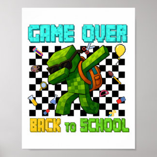 Game Over Ck To School Gamer Funny Kids First Day  ポスター