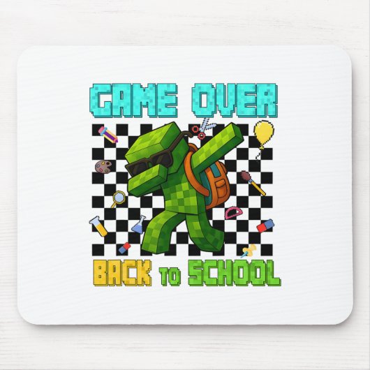 Game Over Ck To School Gamer Funny Kids First Day  マウスパッド (正面)