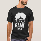 Game Over Funny Gamer Nerd Gaming  Discreet Small Tシャツ (正面)