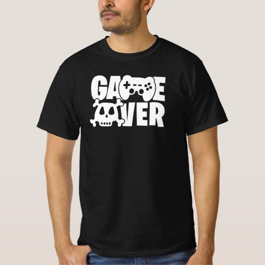 Game Over Funny Gamer Quote Tシャツ (正面)