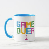 Game Over Gamer Mug – Retro Pixel Gaming Coffee  マグカップ (左)