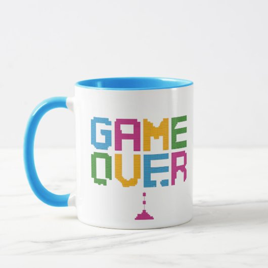 Game Over Gamer Mug – Retro Pixel Gaming Coffee  マグカップ (左)