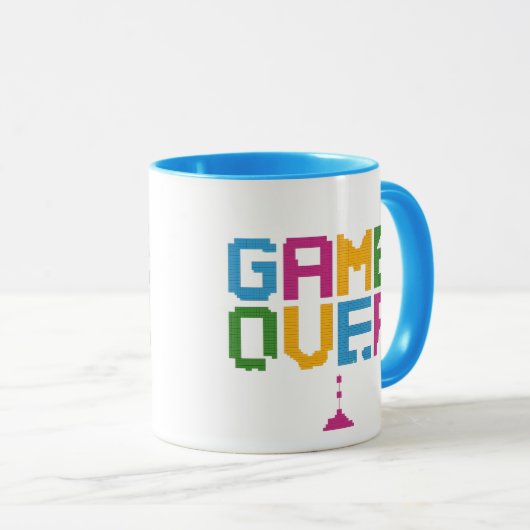 Game Over Gamer Mug – Retro Pixel Gaming Coffee  マグカップ (正面右)