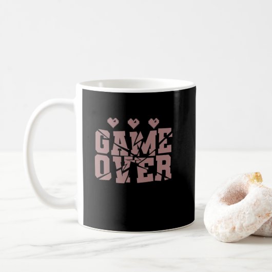 Game over Gaming PC Spiele コーヒーマグカップ (ドーナツ)