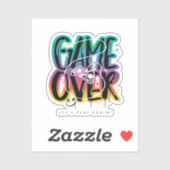 Game over graffiti joystick gamer シール (シート)