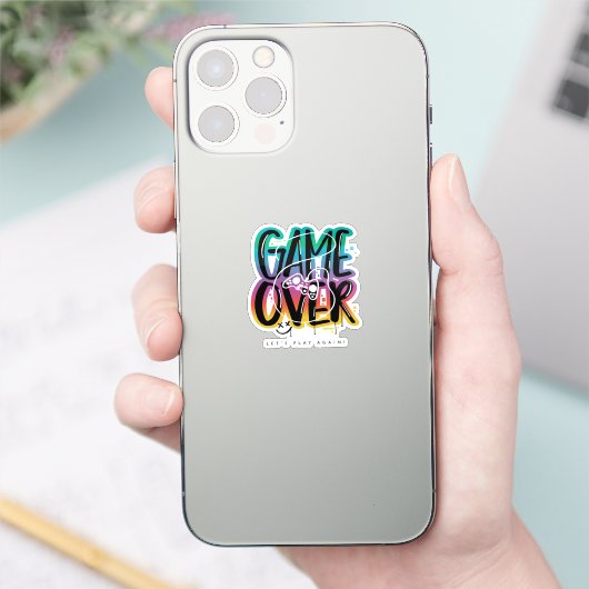 Game over graffiti joystick gamer シール (スマートフォン)