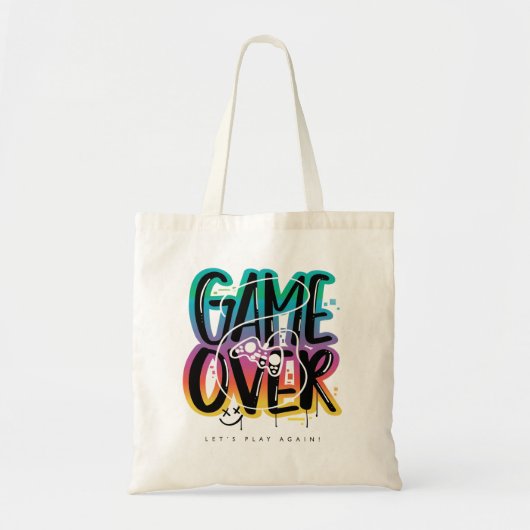 Game over graffiti joystick gamer トートバッグ (正面)