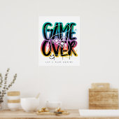 Game over graffiti joystick gamer ポスター (キッチン)