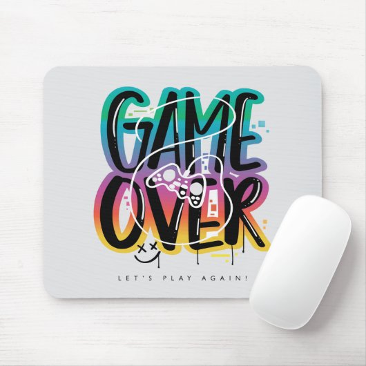 Game over graffiti joystick gamer マウスパッド (マウス)