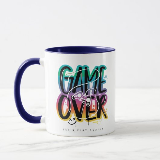 Game over graffiti joystick gamer マグカップ (左)