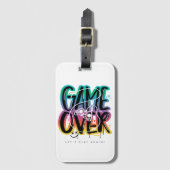 Game over graffiti joystick gamer ラゲッジタグ (正面縦)