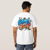 Game Over Graffiti Style Gamer T-Shirt – Bold Blue Tシャツ (裏面フル)